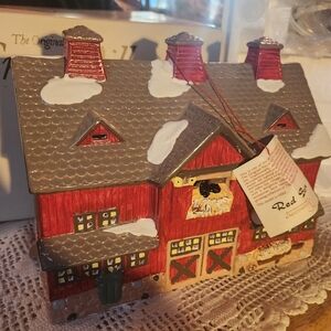 Department 56 Red and Gray Holiday House Decor